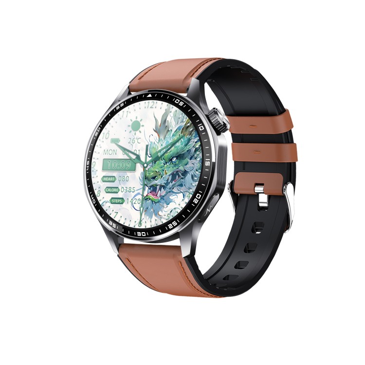 HZD2210W ECG Smartwatch   Leather Strap